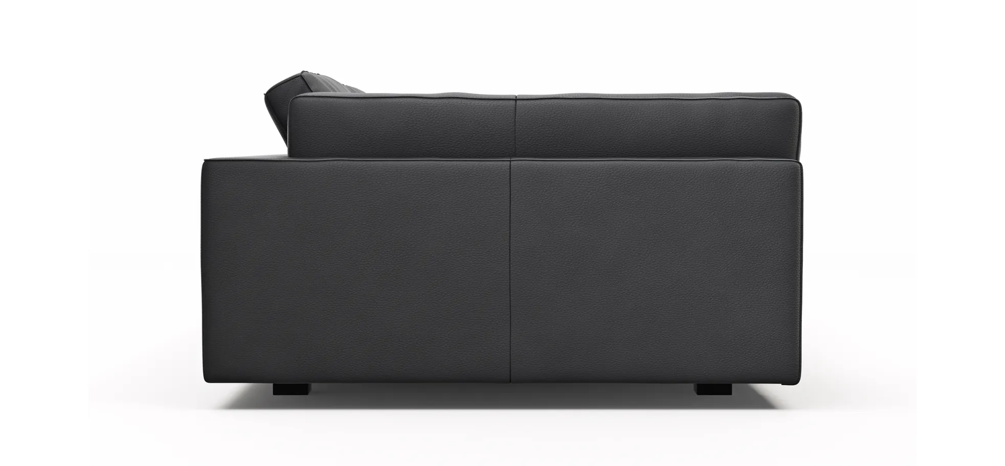Sofa Aprino 3 - 3,5-Sitzer XXL, Dickleder, Schwarz, Armlehne Kissen