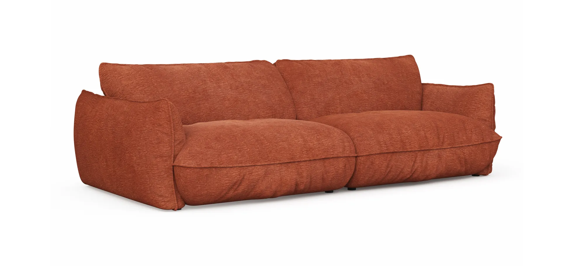 Sofa Fluffy - 4-Sitzer inkl. Rückenlehne verstellbar, Stoff, Kupfer