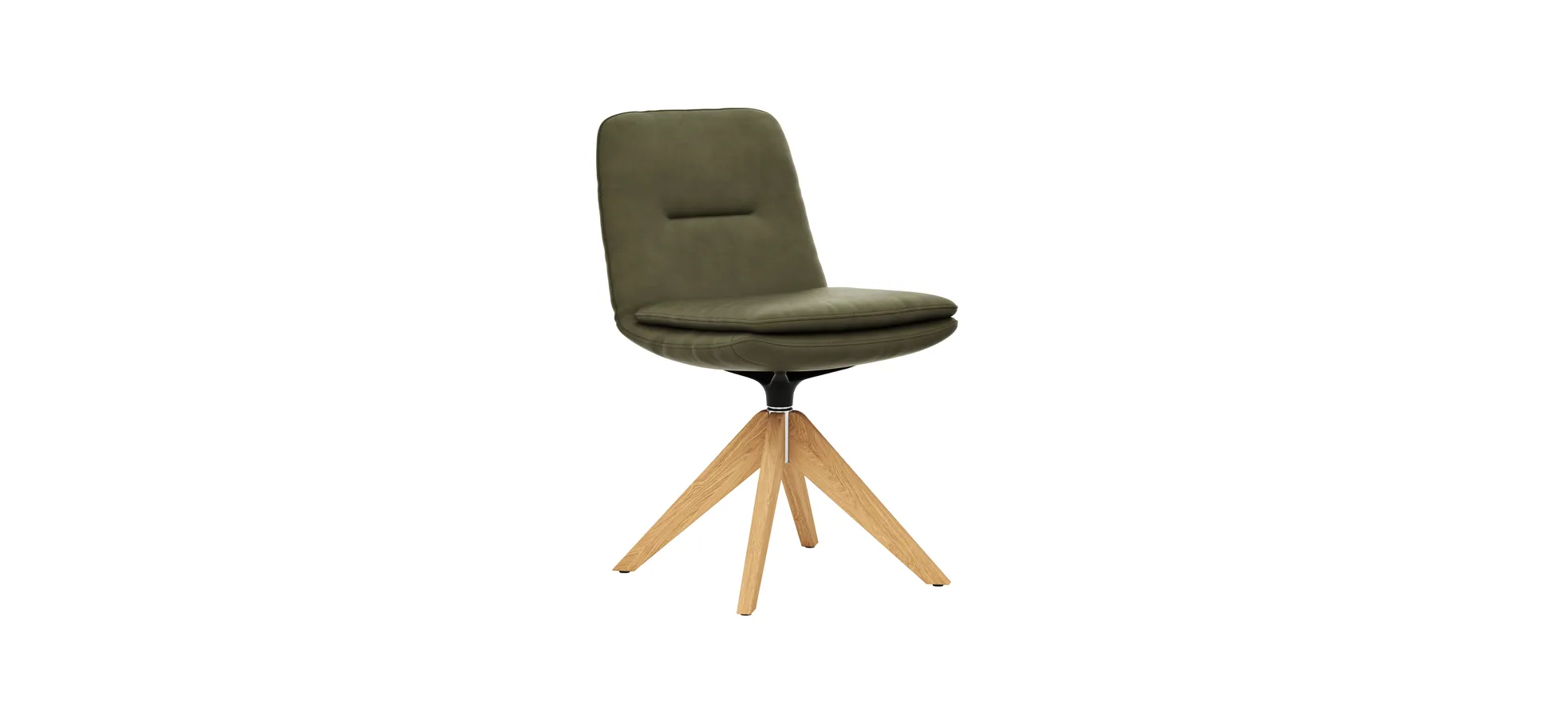 Polsterstuhl Macano - drehbar, Leder, Olive 102271