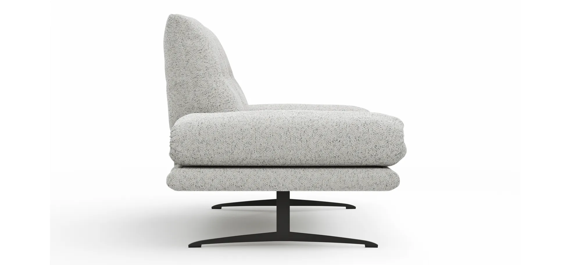 Sofa Lucero 2.0 - 2-Sitzer klein inkl. Drehsitz, Rollout-Armlehne und Sitztiefe verstellbar, Stoff, Offwhite