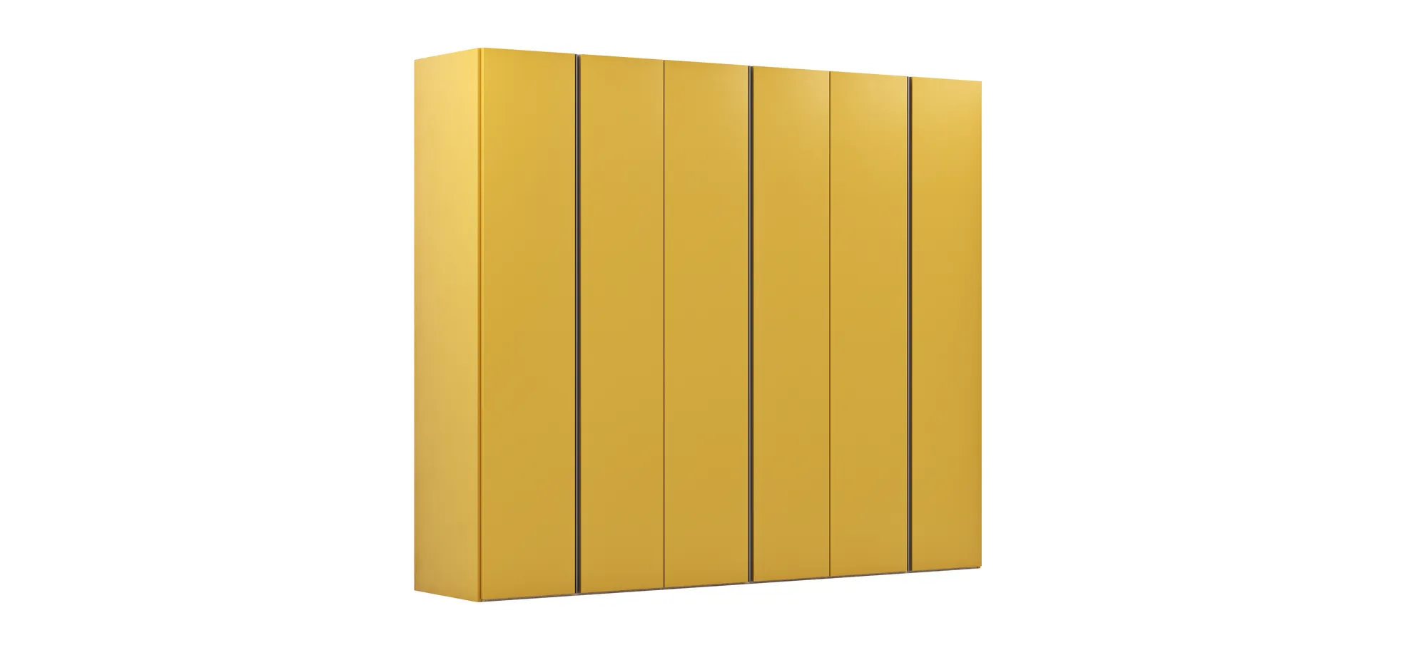 Drehtürenschrank Loretto - B ca. 280 cm, Lack matt, Safrangelb 112478