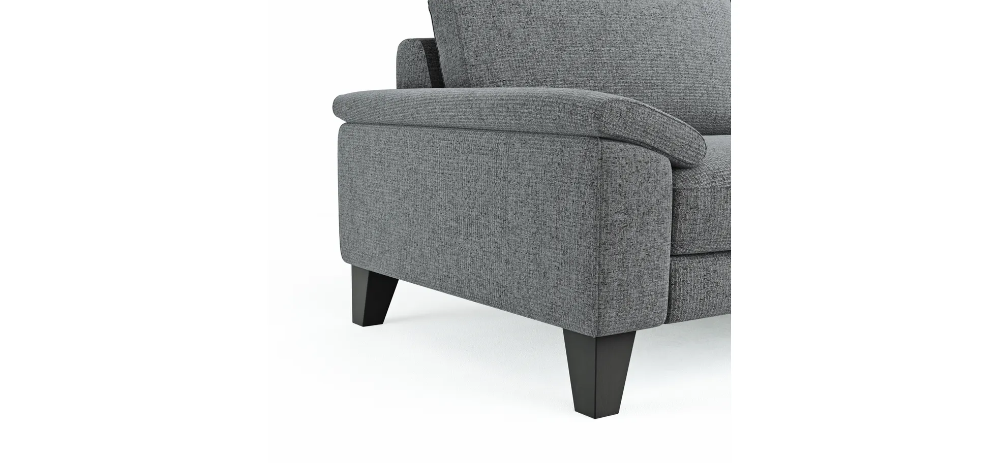 Ecksofa Oviedo - 2,5-Sitzer mit Ecke rechts, Stoff, Grau