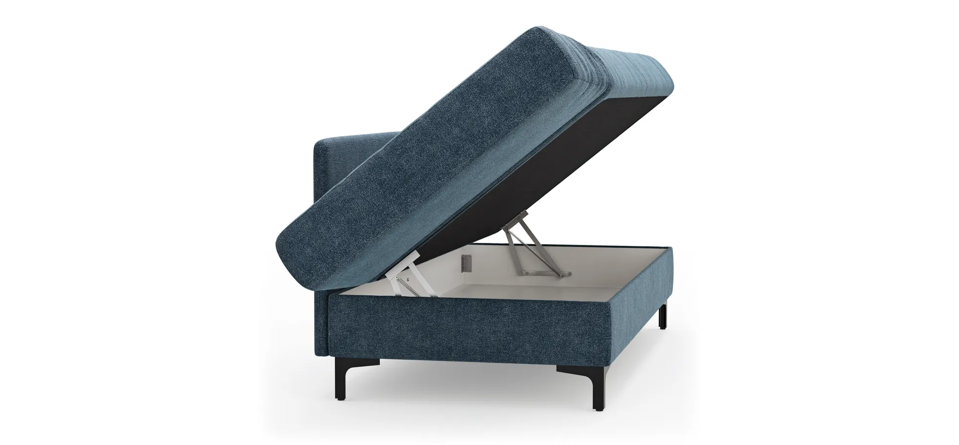 Schlafsofa Verano - Ausrichtung links inkl. Schlaffunktion und Bettkasten, Stoff, Petrol