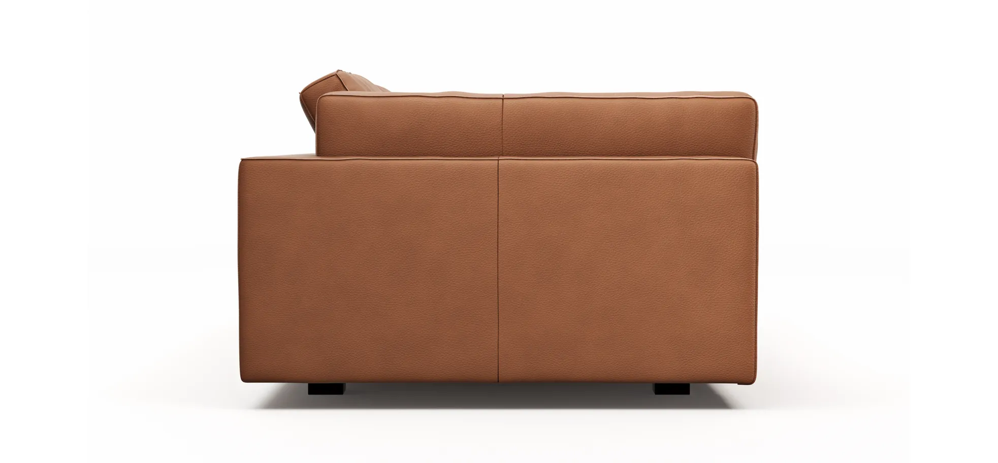 Sofa Aprino 3 - 3,5-Sitzer XL, Dickleder, Cognac, Armlehne Kissen