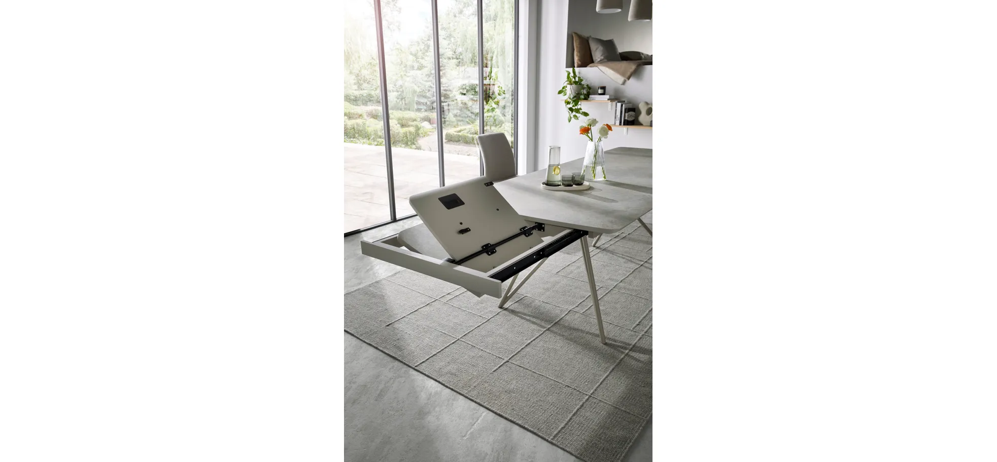 Esstisch Sedana - ausziehbar, LB ca. 200x100 cm, HPL, Grau