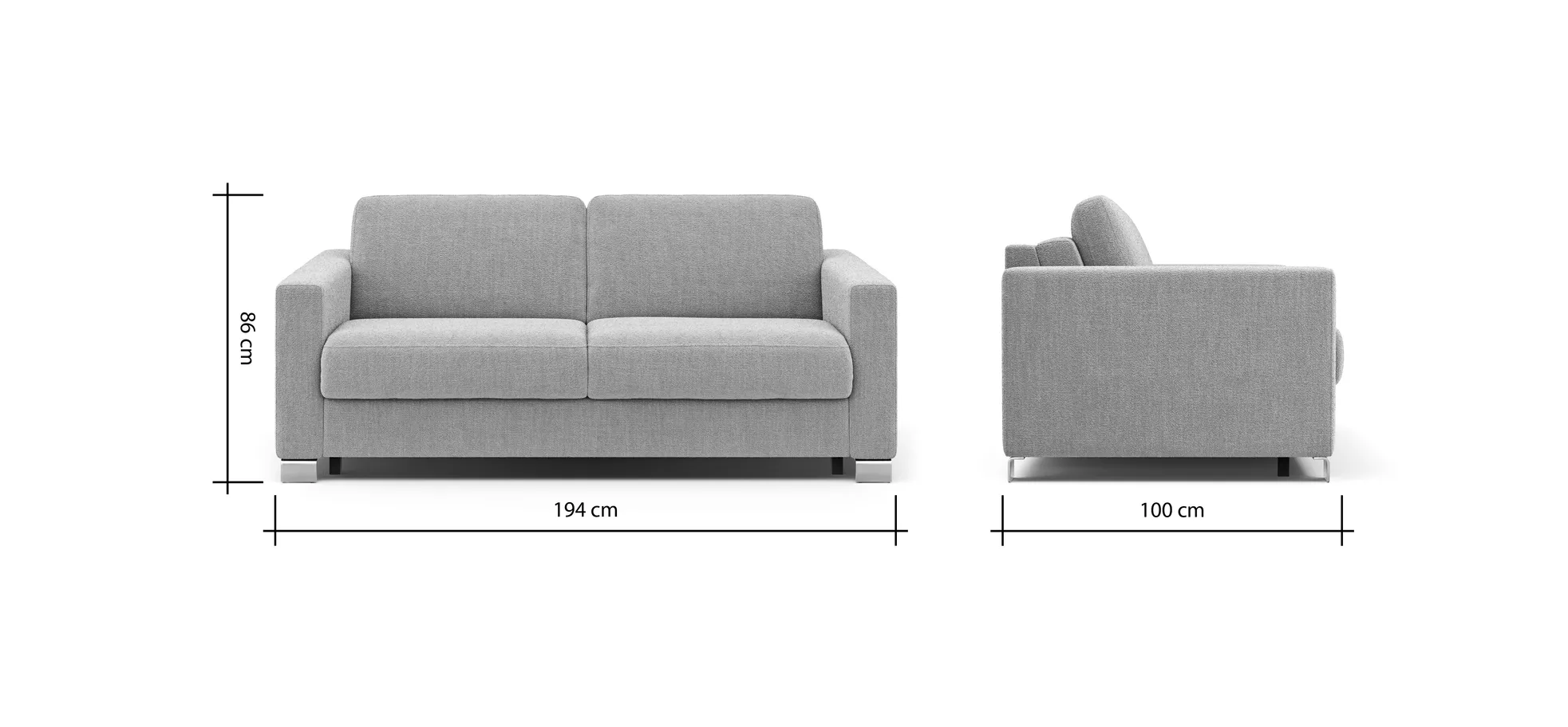 Sofa Nuoro - 2,5-Sitzer inkl. Schlaffunktion, Armlehne 1, Stoff, Cognac