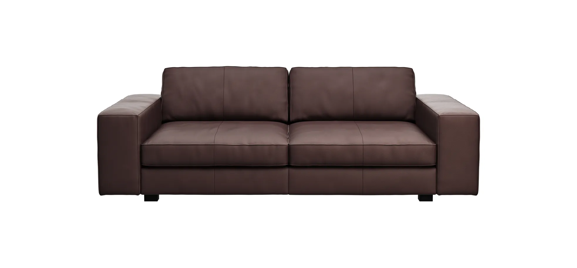Sofa Aprino 1 - 3,5-Sitzer XXL, Dickleder, Dunkelbraun, Armlehne Block breit 111297