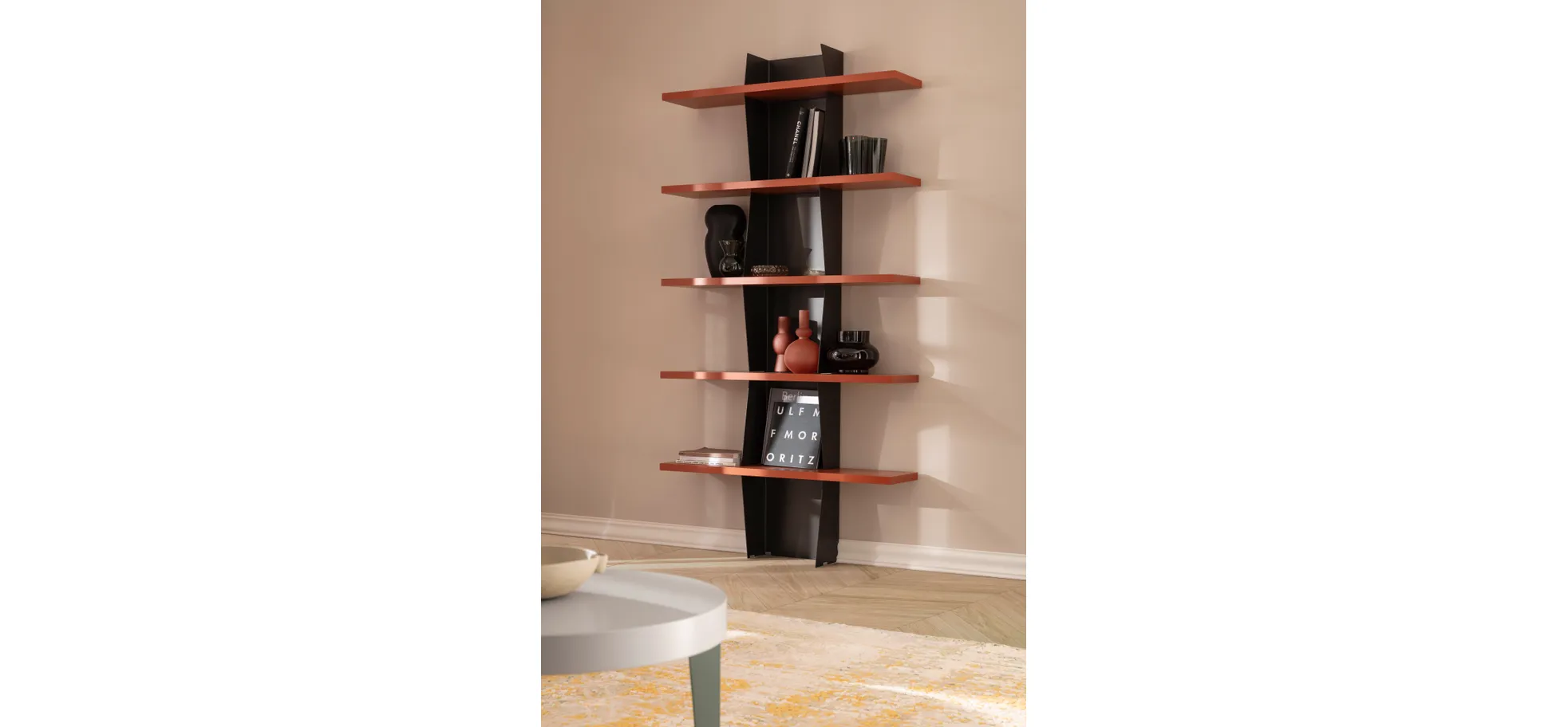 Wandboard Venzone - BHT  108x210x25 cm, Anthrazit, Campari