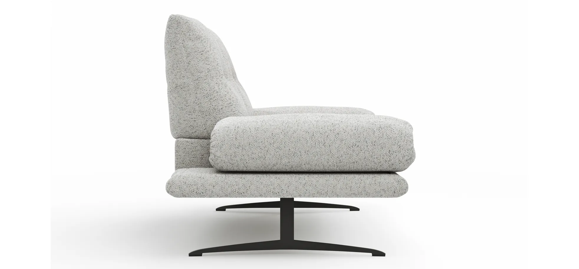 Sofa Lucero 2.0 - 2-Sitzer inkl. Drehsitz, Rollout-Armlehne und Sitztiefe verstellbar, Stoff, Offwhite