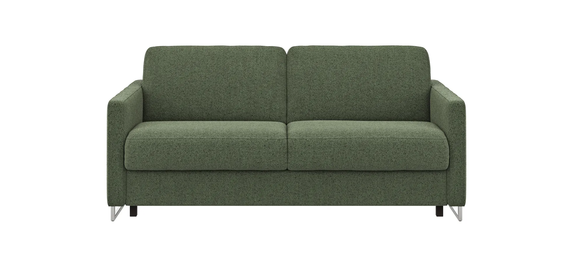 Sofa Nuoro - 2,5-Sitzer inkl. Schlaffunktion, Armlehne mit Kufe, Stoff, Olivgrün 130818