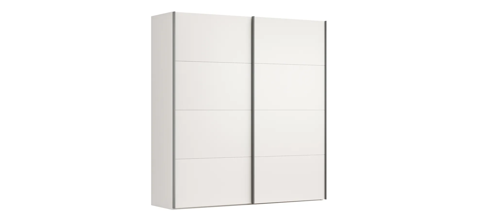 Schwebetürenschrank Viana - B ca. 212 cm, Lack, Weiß 120122