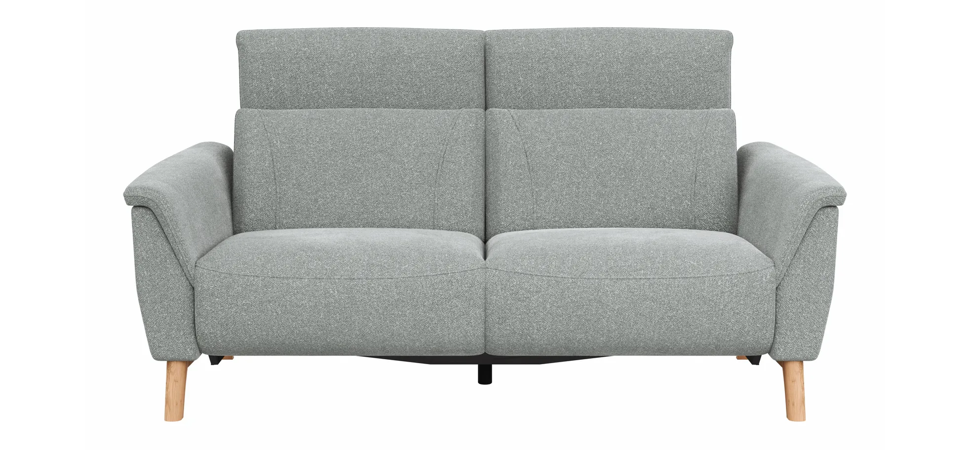 Sofa Nevin - 2,5-Sitzer inkl. Sitzvorzug (motorisch) und Kopfpolsterverstellung, Stoff, Silbergrau 9150470