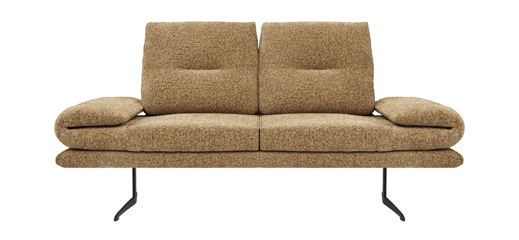 Sofa Lucero 2.0 - 2-Sitzer klein inkl. Rückenlehne, Stoff, Cognac 1291430145