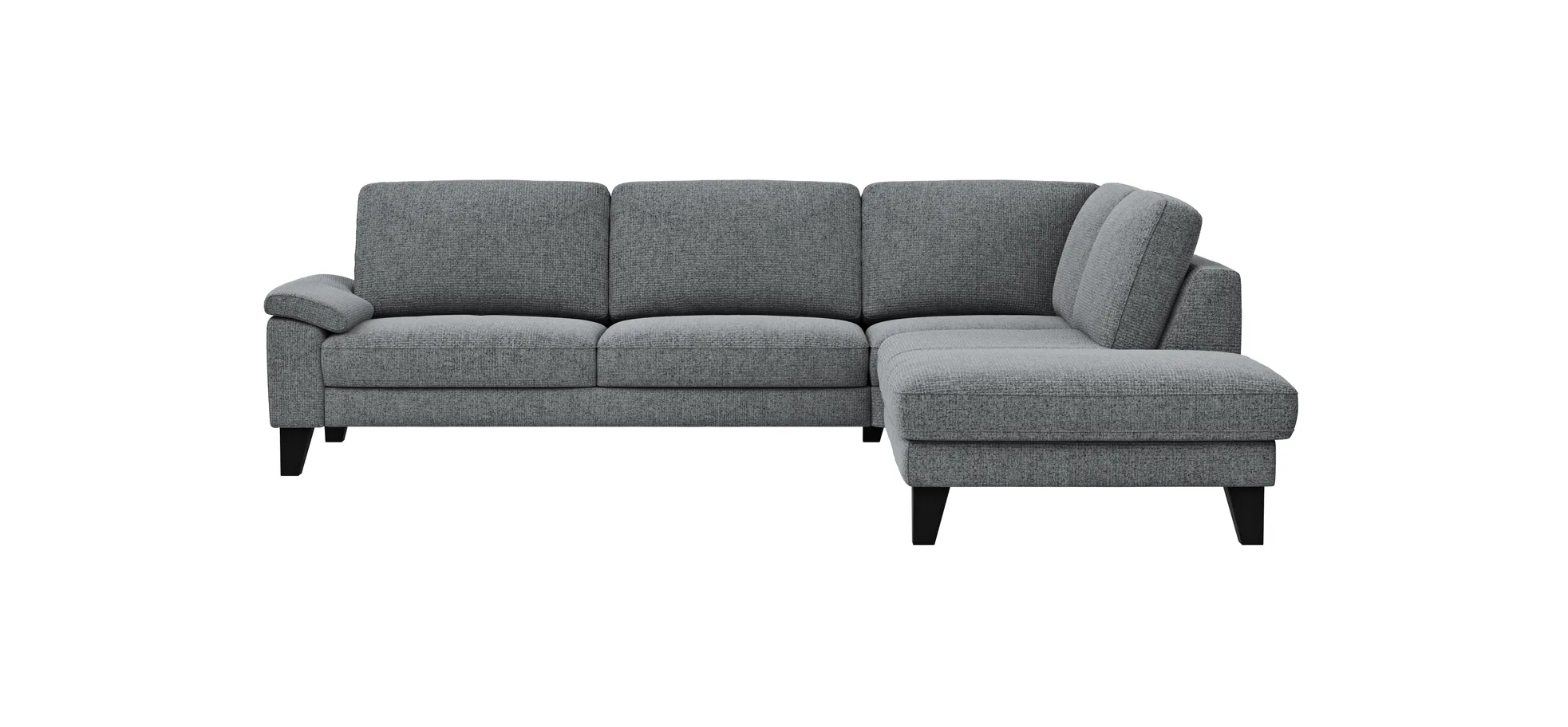 Ecksofa Oviedo - 2,5-Sitzer mit Ecke rechts inkl. Drehsitz, Stoff, Grau 1022732