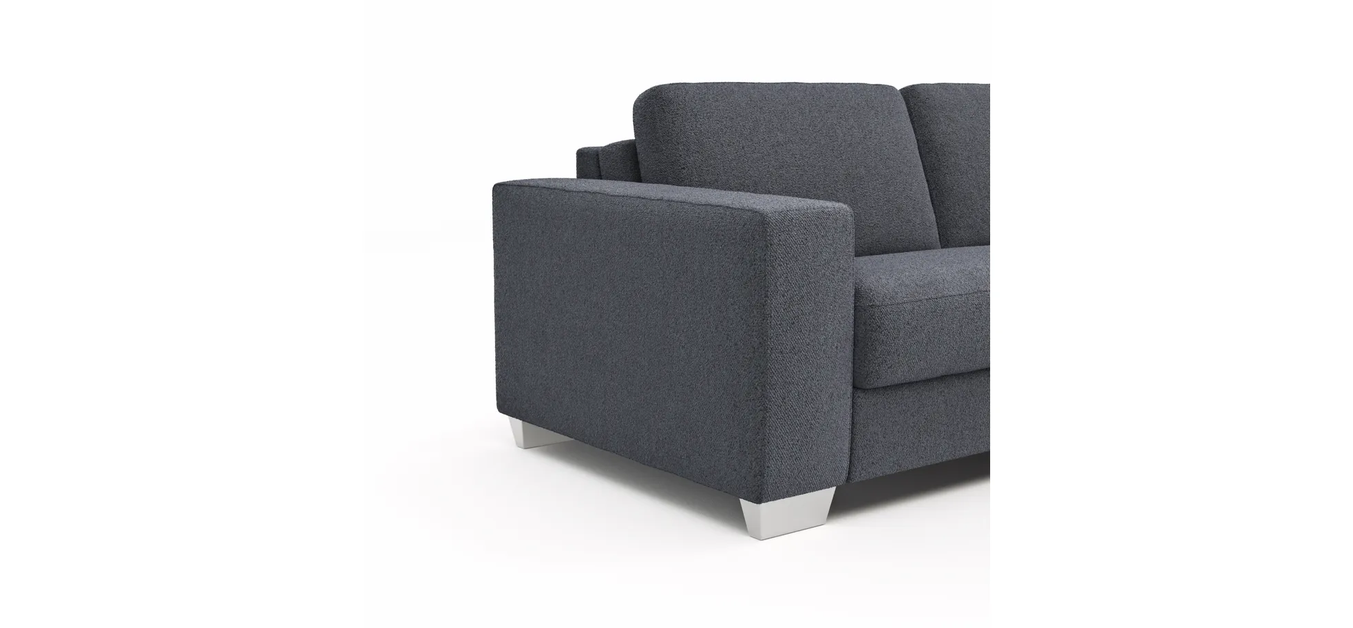 Sofa Nuoro - 2,5-Sitzer inkl. Schlaffunktion, Armlehne breit, Stoff, Eisblau