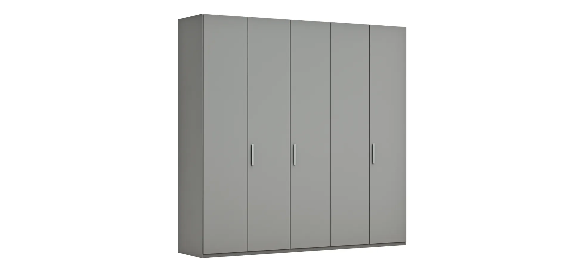 Drehtürenschrank Viana - B. ca. 250 cm, Lack, Steingrau 106194