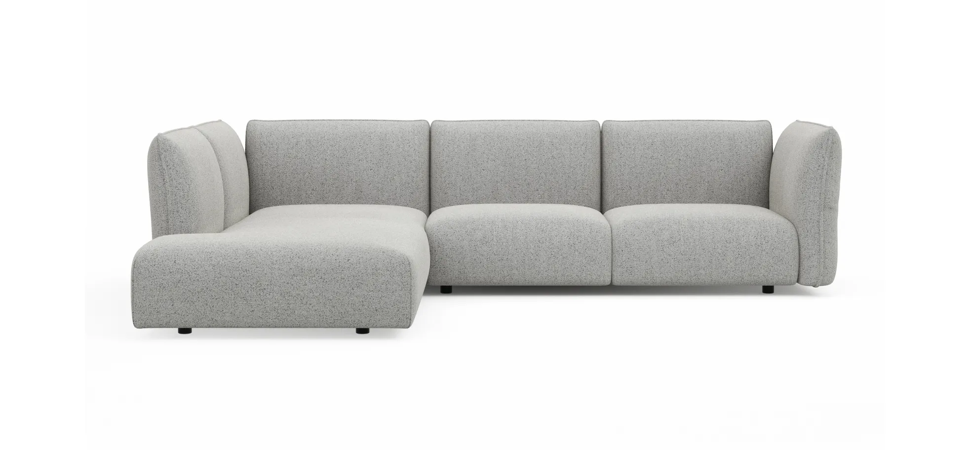 Ecksofa Motone - Ecke links mit 2,5-Sitzer, Stoff, Hellgrau