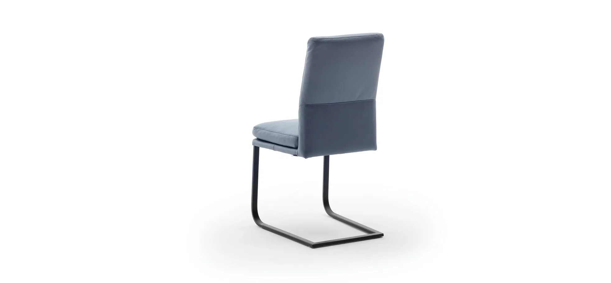 Freischwinger Valloni, Leder, Hellblau