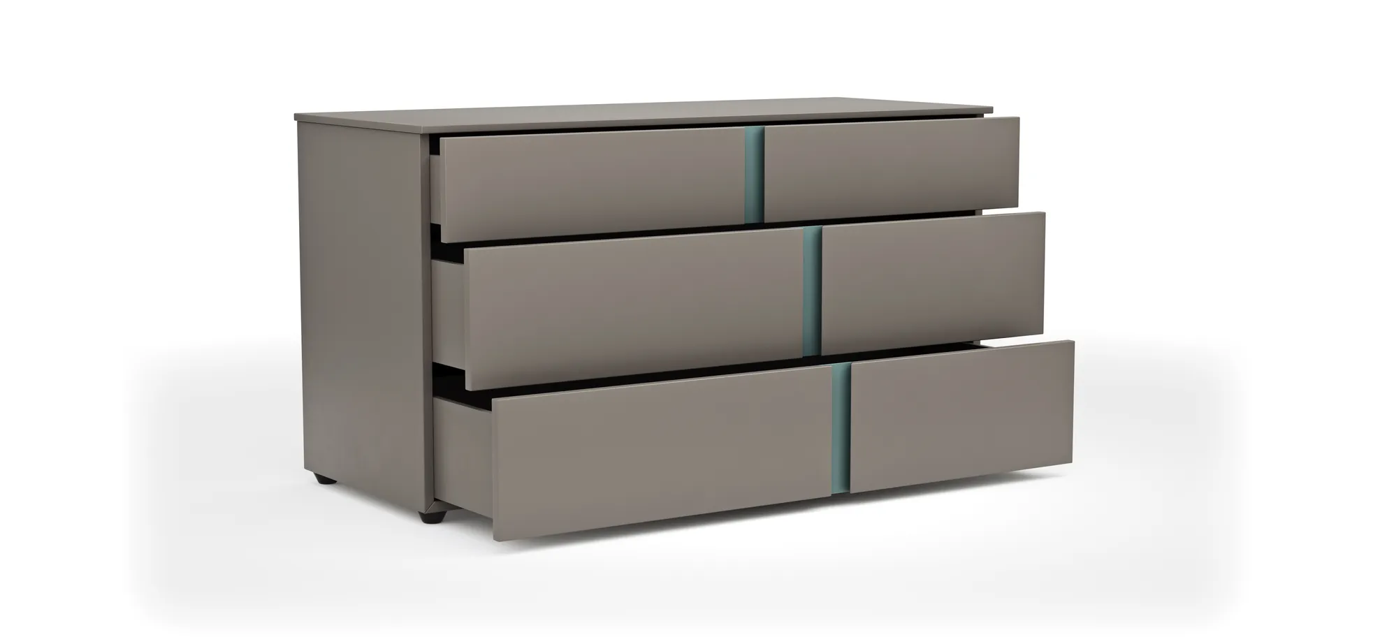 Kommode Loretto - BHT ca, 127x70x51 cm, Lack matt, Steingrau