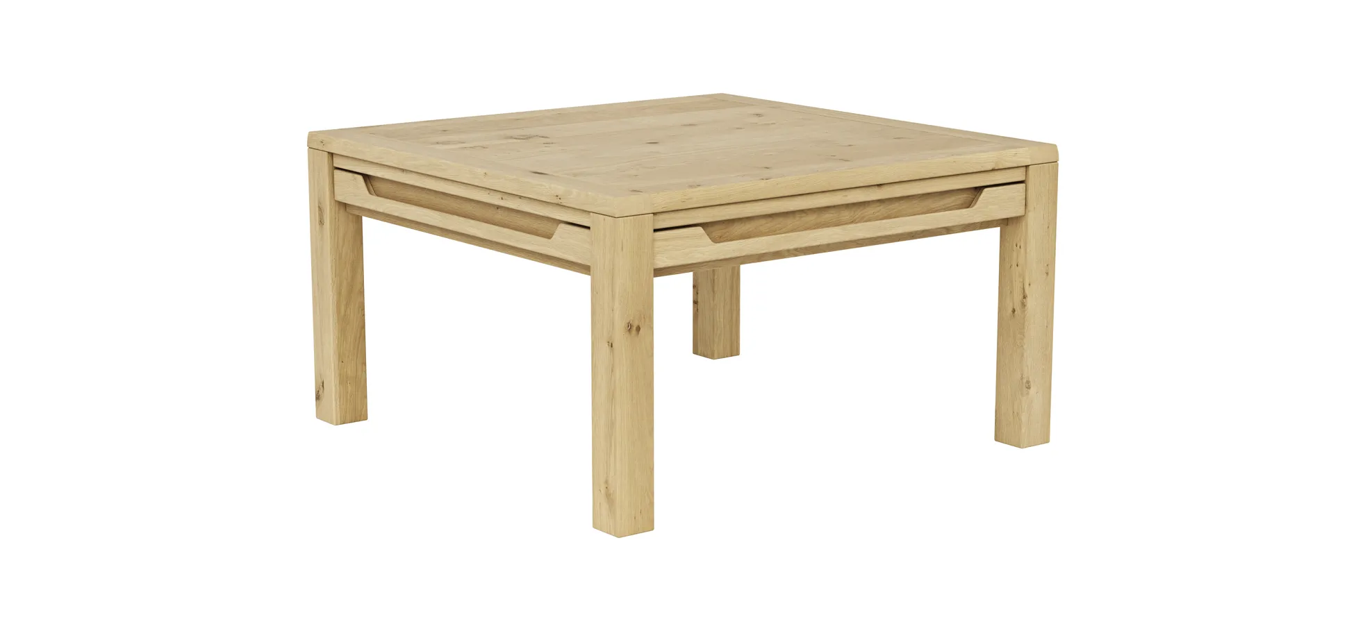 Couchtisch Amora - LBH ca. 80x80x45 cm, Wildeiche massiv bianco 108700