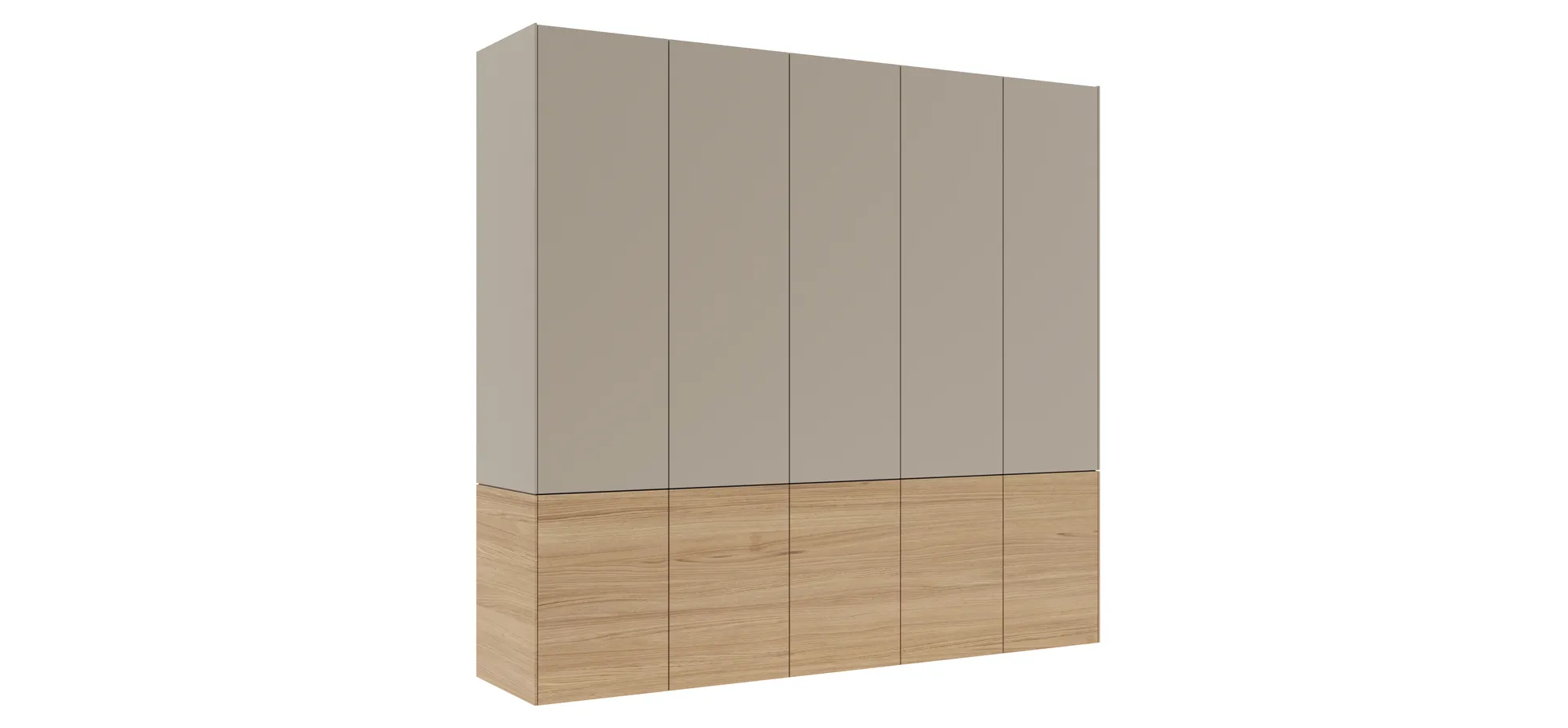 Drehtürenschrank Matera - BHT ca. 251x235x60 cm, Lack Matt, Kaschmir, Eiche, Milk 131585