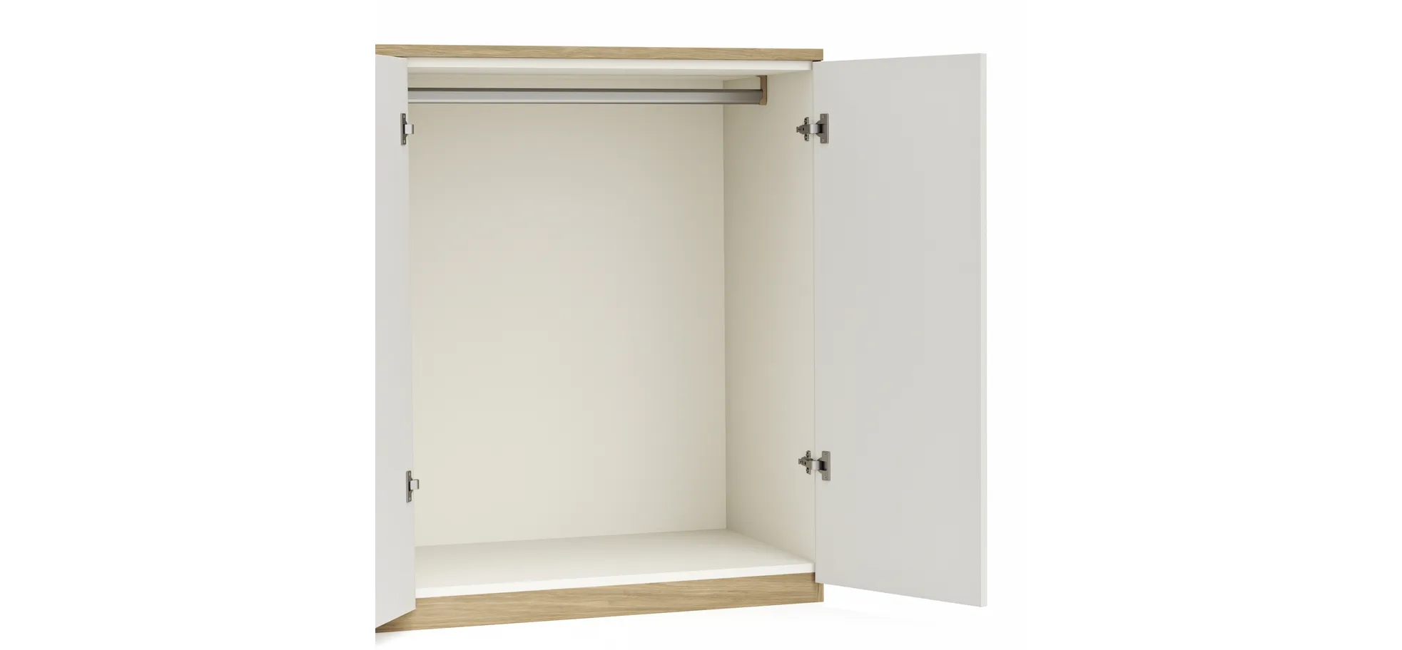 Kommode Viana - Balkeneiche furniert, Weiß