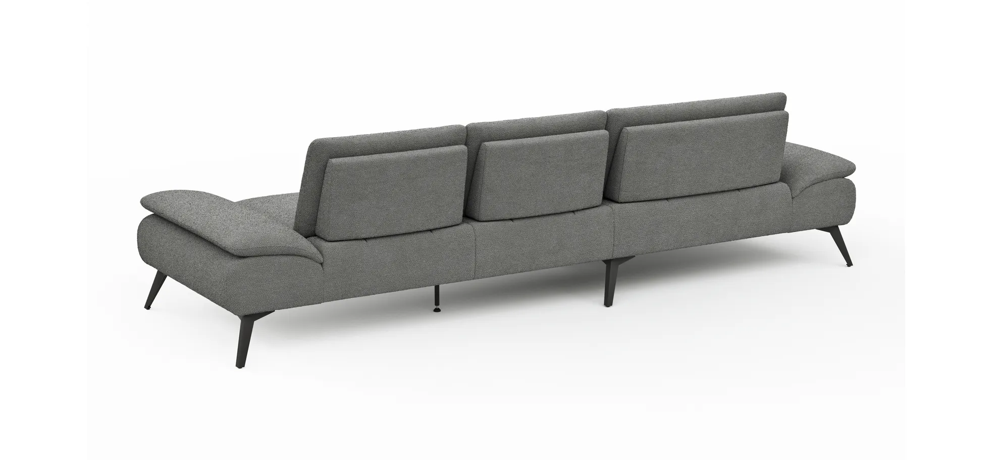 Ecksofa Collina - Longchair links, 2,5-Sitzer, Stoff, Dunkelgrau