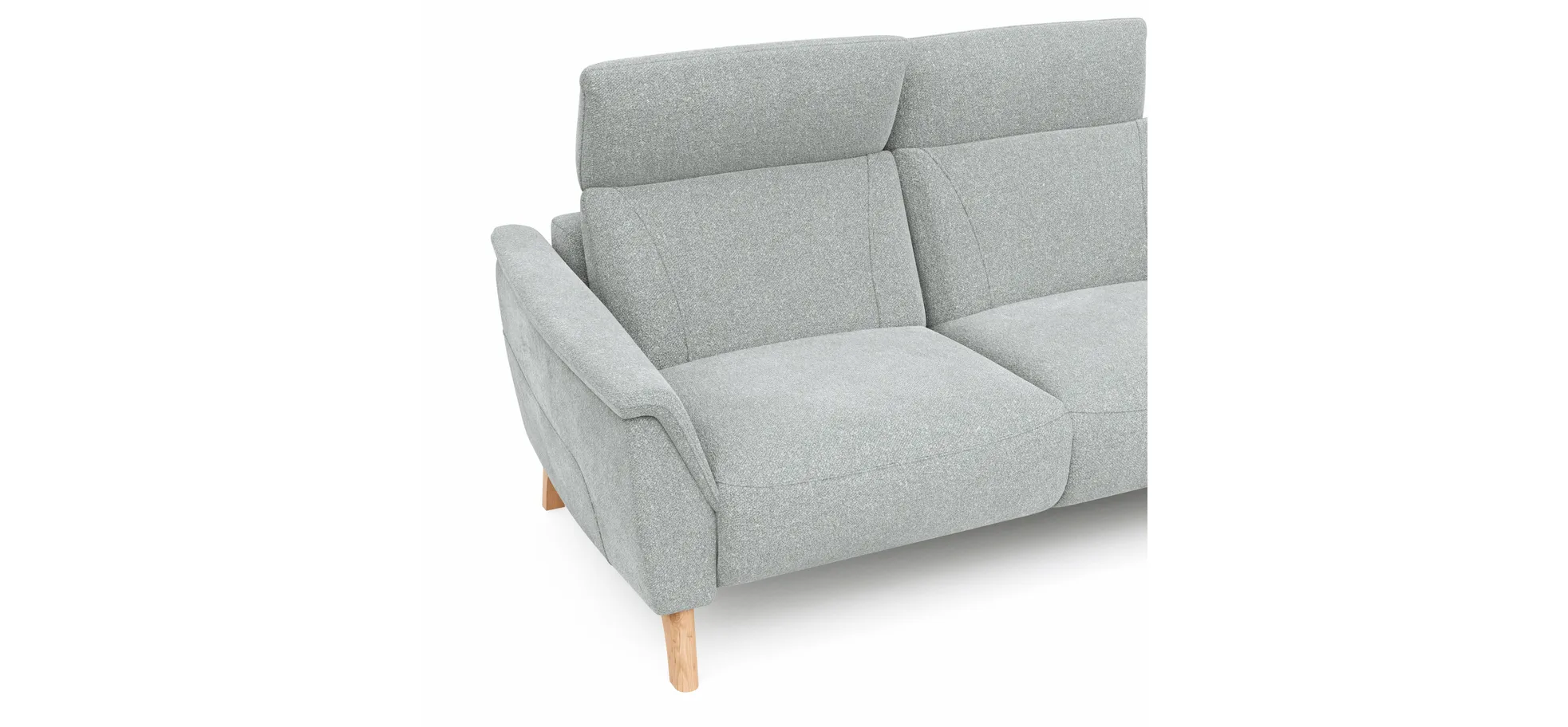 Sofa Nevin - 2,5-Sitzer inkl. Kopfpolsterverstellung, Stoff, Silbergrau