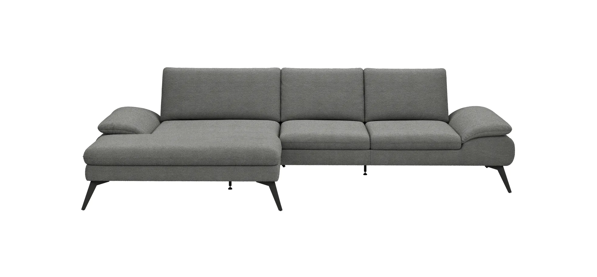 Ecksofa Collina - Longchair links, 2,5-Sitzer, Stoff, Dunkelgrau 143339
