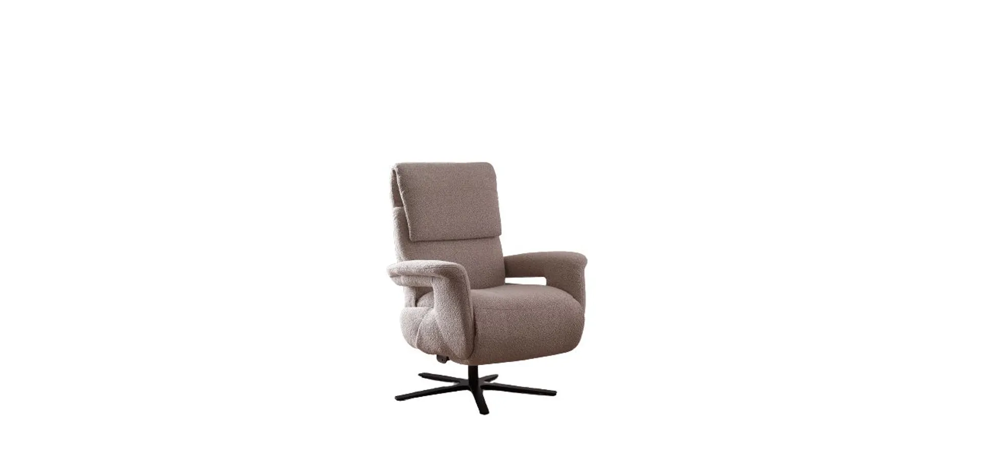 Relaxsessel Managa - Relaxfunktion (manuell), Stoff, Natur 134964