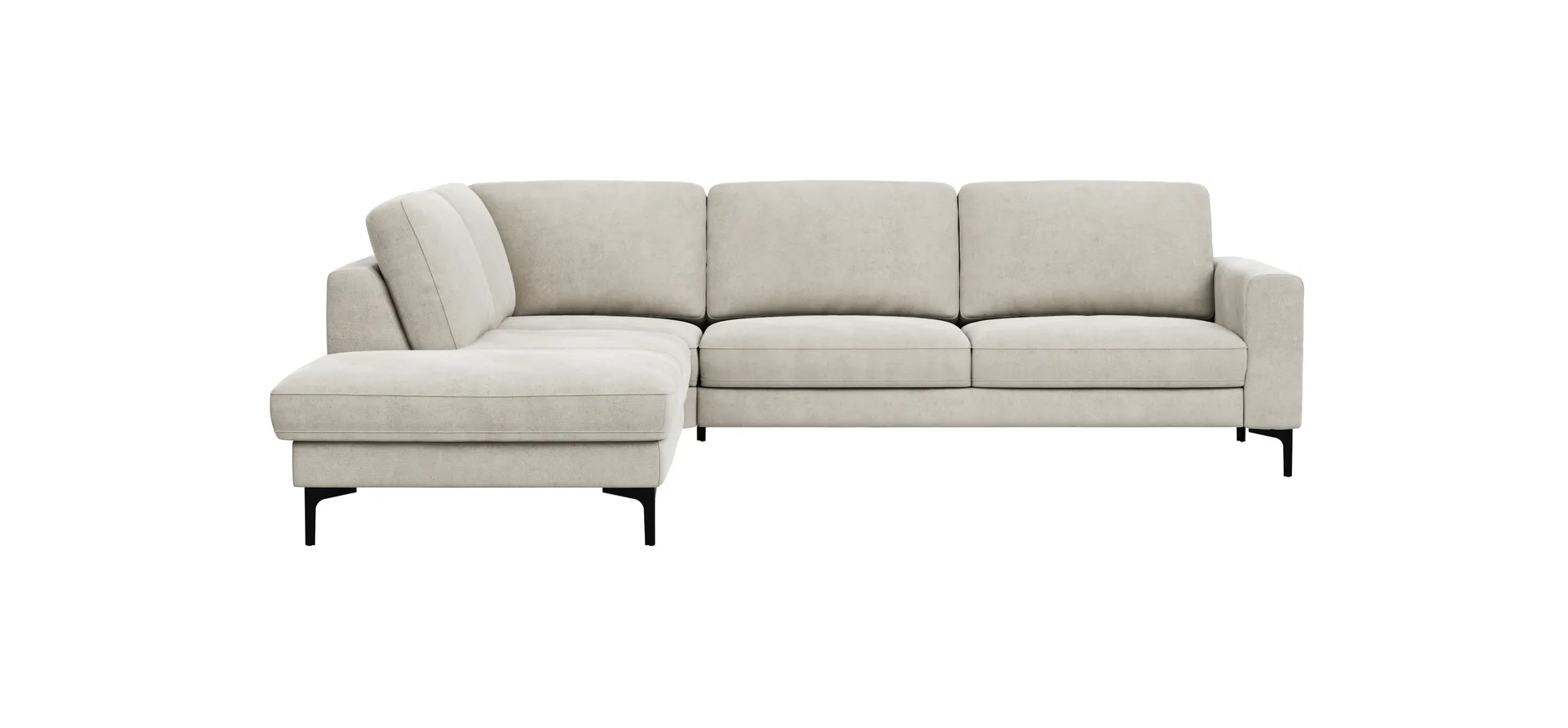Ecksofa Oviedo - 2,5-Sitzer mit Ecke rechts, Stoff, Natur 102376