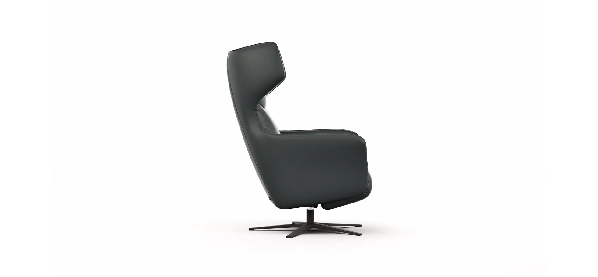 Sessel Noto Relax II - Rückenlehne und Fußteil verstellbar (motorisch), Leder, Schwarz