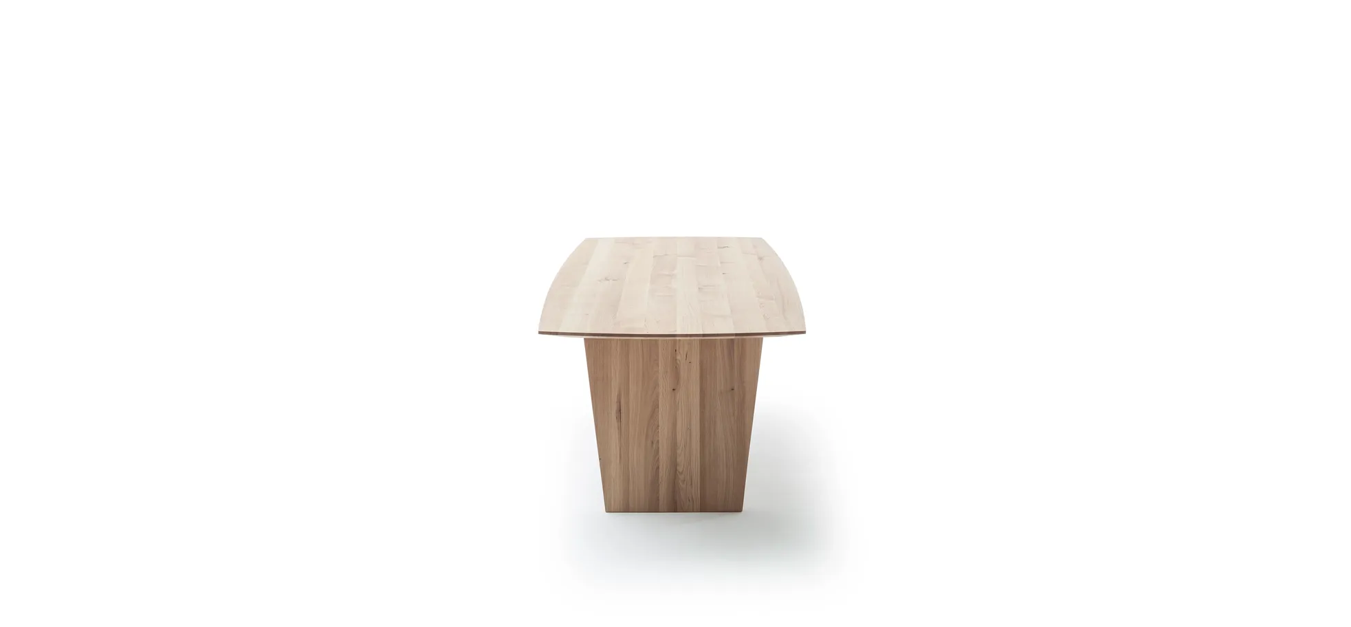 Esstisch 3100 - LB ca. 220x100 cm, Asteiche Bianco massiv, Holzwange