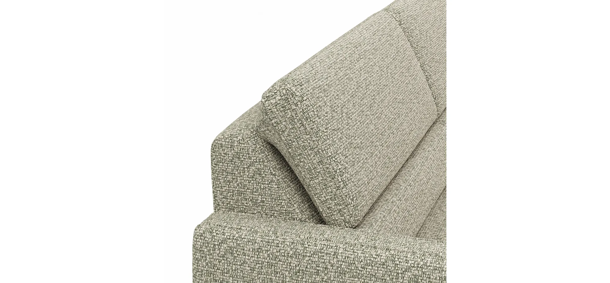 Ecksofa Valera - 3-Sitzer mit Longchair rechts inkl. Rückenlehne verstellbar und Relaxfunktion motorisch, Stoff, Limone