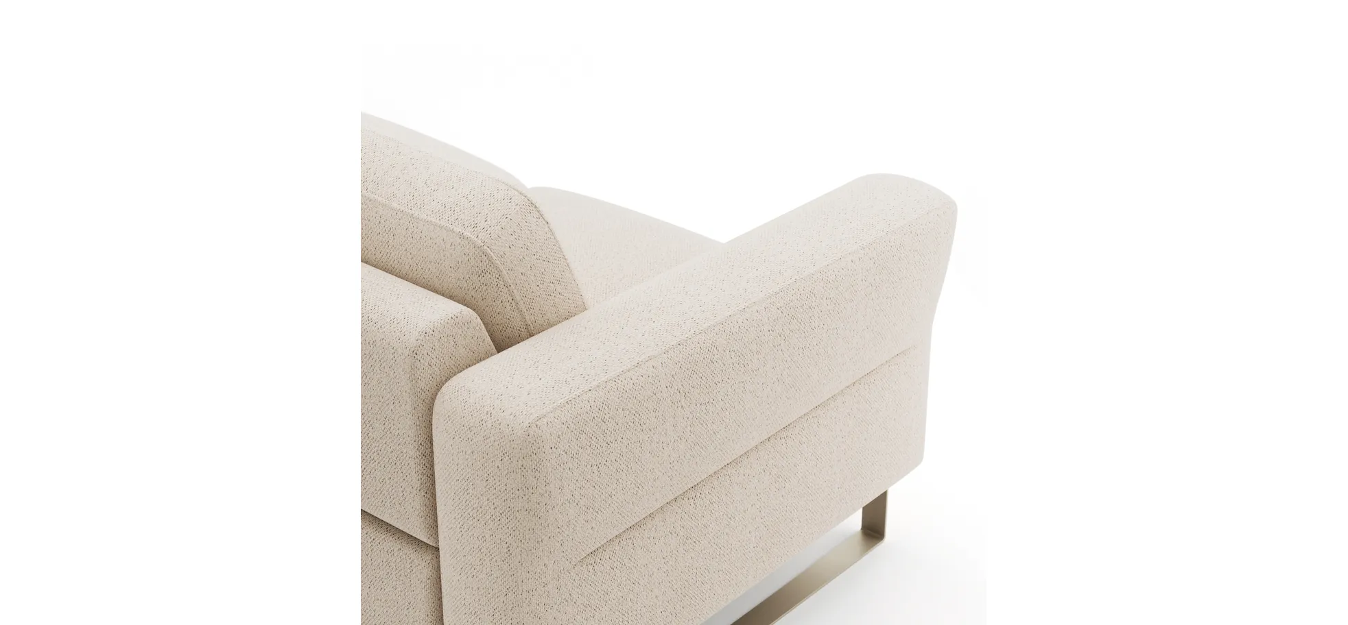 Ecksofa Leona - 2,5-Sitzer mit Ecke rechts inkl. Relaxfunktion motorisch, Stoff, Creme 