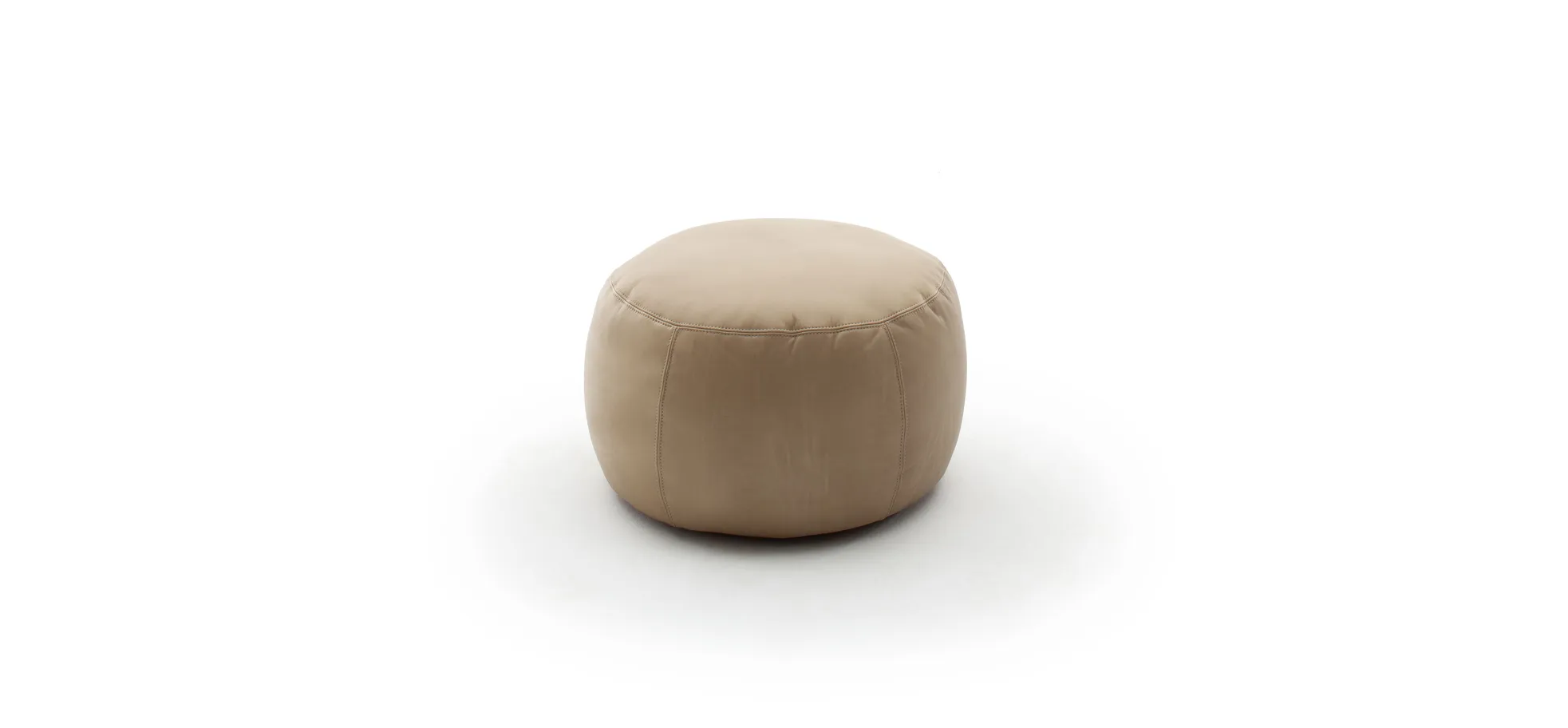 Hocker Alvito, rund, ca. 60 cm, Leder, Cappuccino 117671