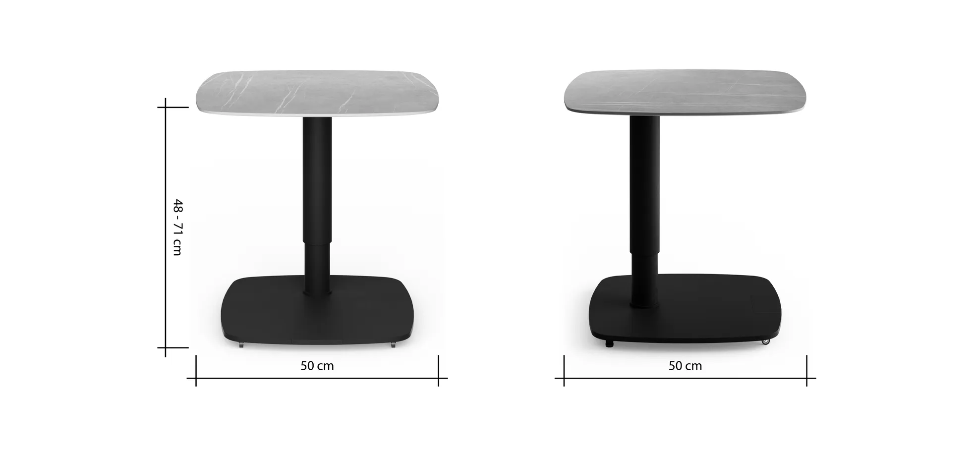 Beistelltisch Camas - LBH ca. 50x50x48 cm, Keramik, Dunkelgrau