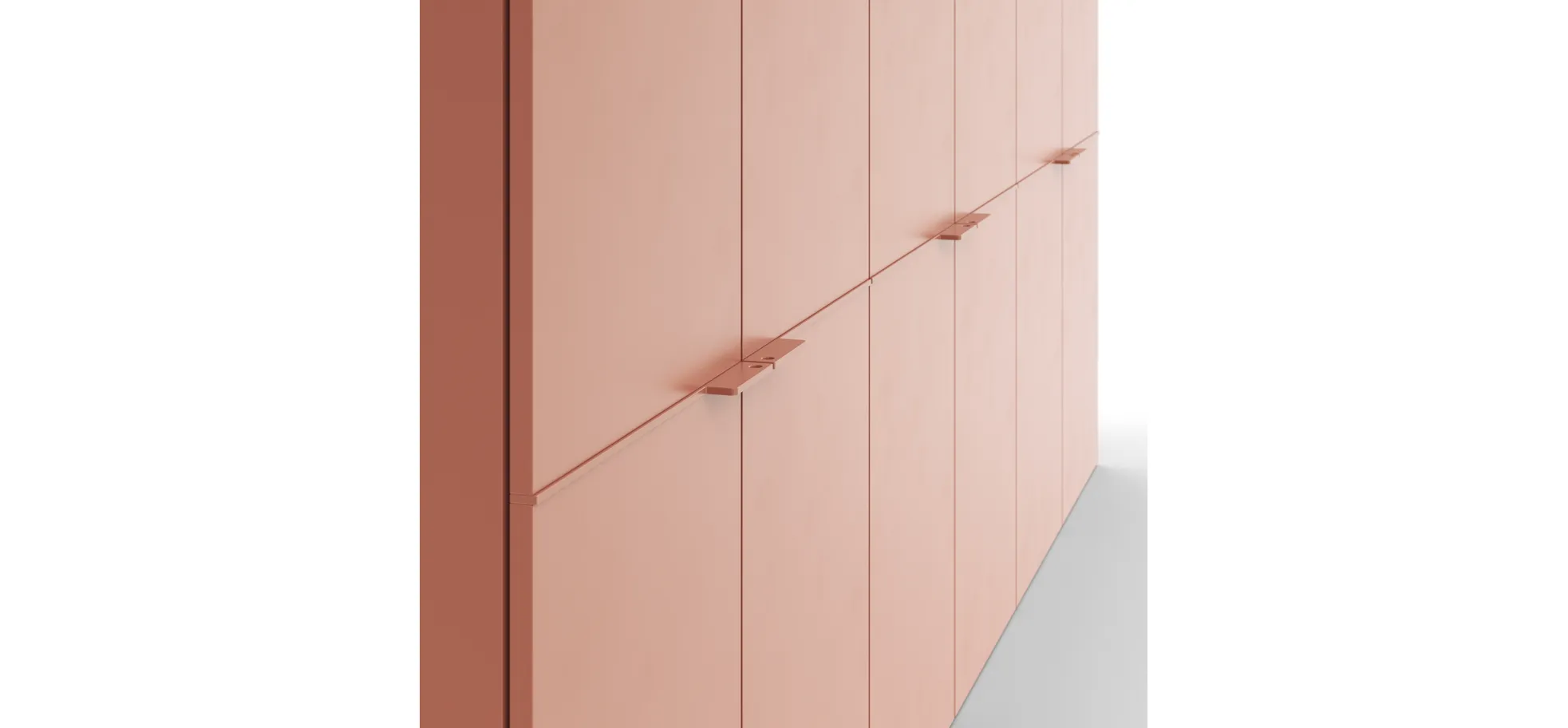 Drehtürenschrank Matera - BTH ca. 301x60x235 cm, Lack Matt, Pfirsich