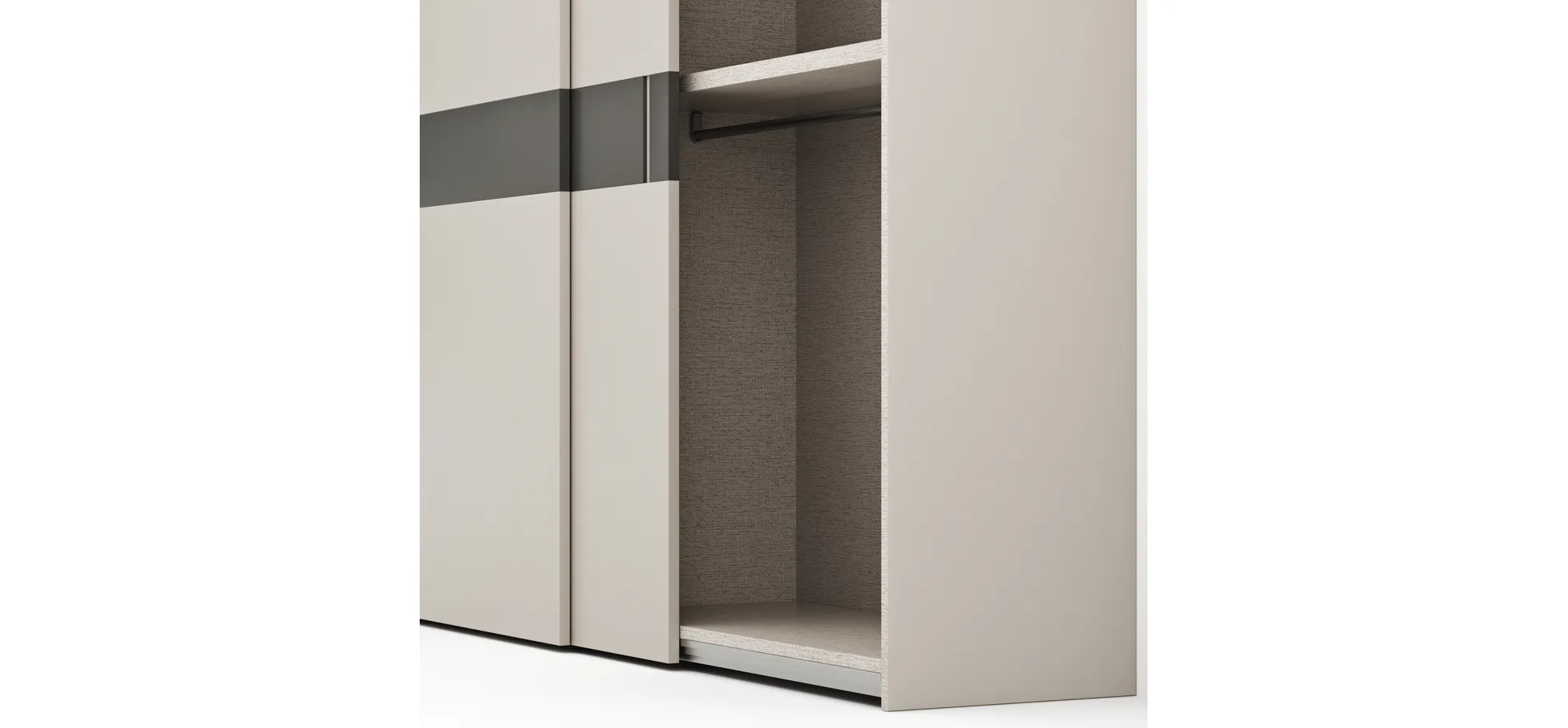 Schiebetürenschrank Loretto - B ca. 280 cm, Lack matt, Perlmutt