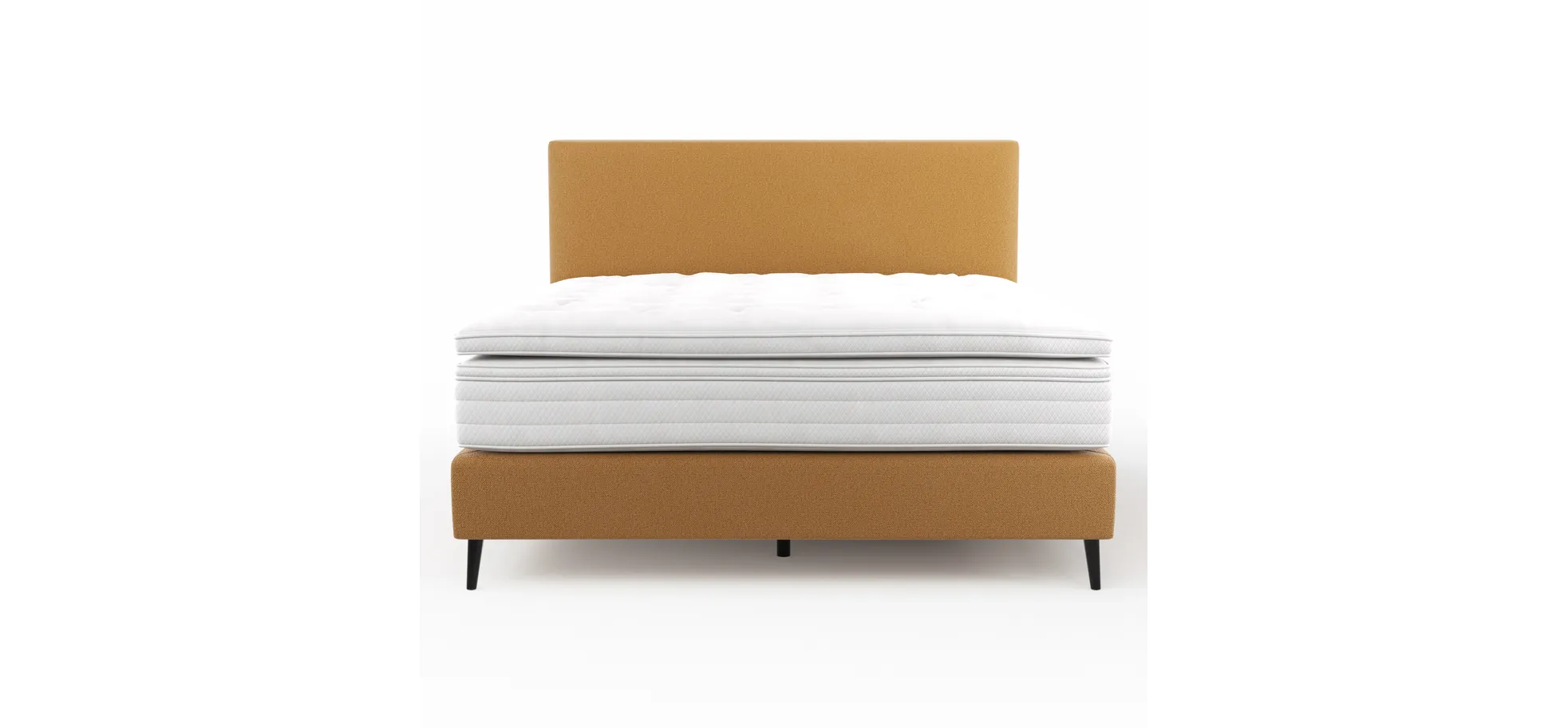 Boxspringbett Navelli 2 - Liegefläche ca. 180x200 cm, Stoff, Kurkuma