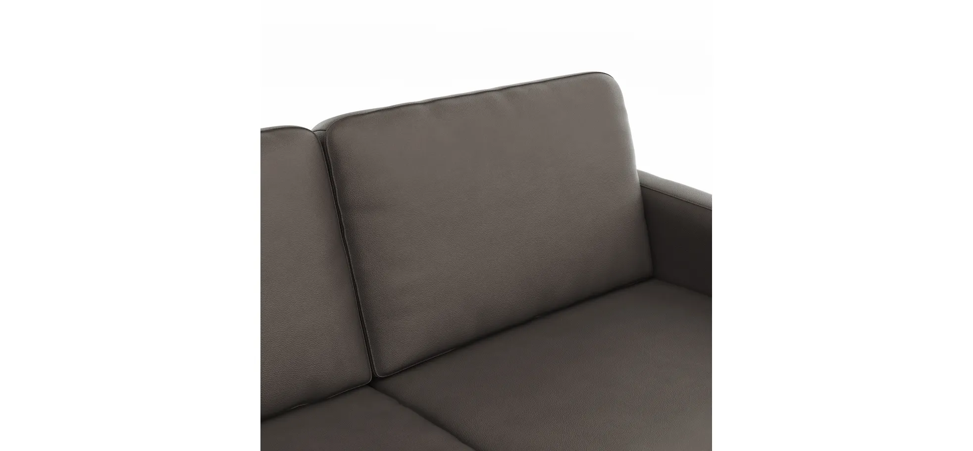 Ecksofa Enna - Longchair Links mit 3-Sitzer, Armlehne A, Leder, Schwarz