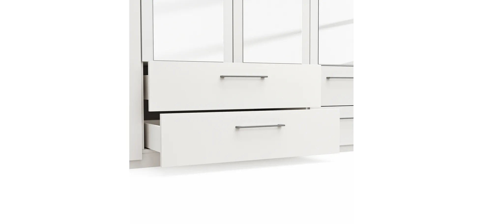Drehtürenschrank Viana - B. ca. 225 cm, Lack, Weiß