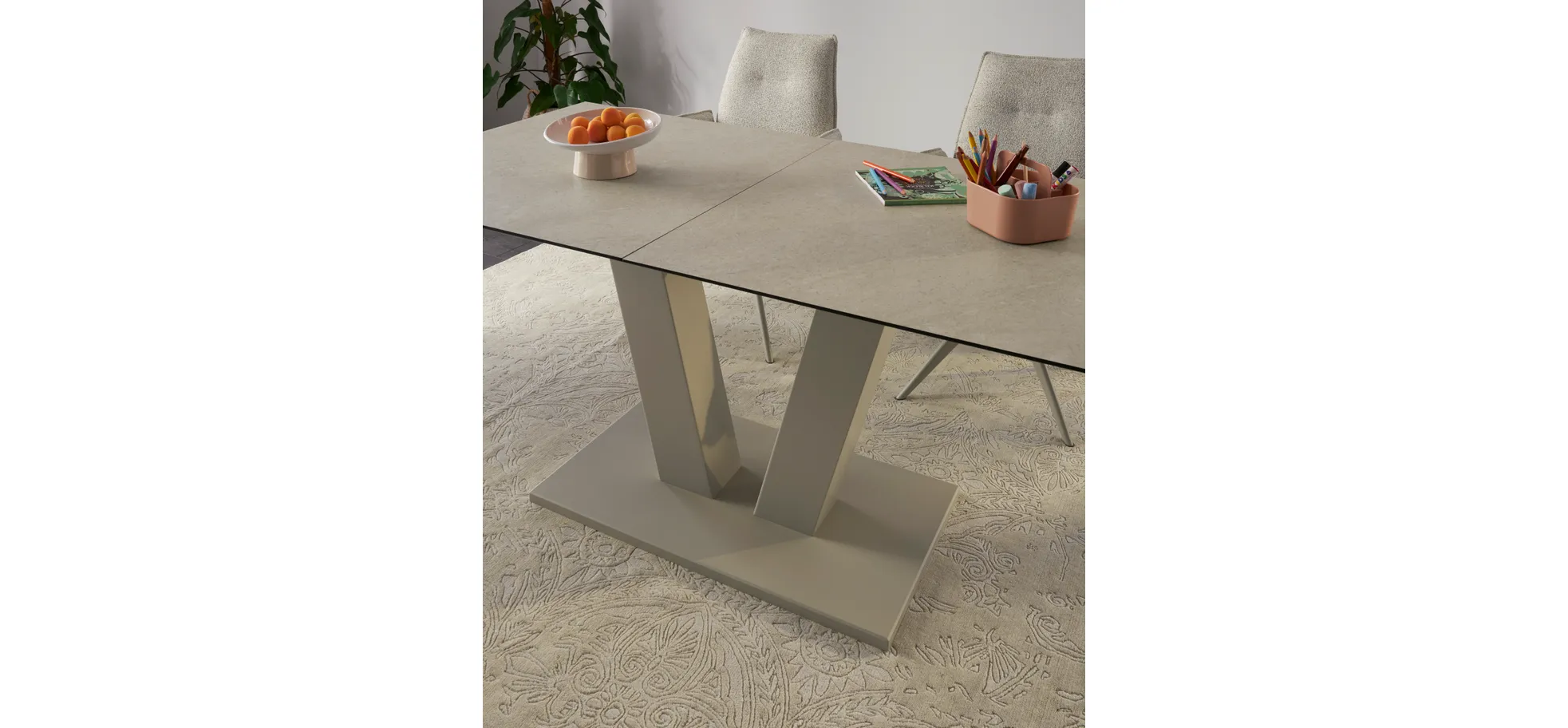 Esstisch Dinner - ausziehbar, LB ca. 160x 90 cm, HPL, Sand