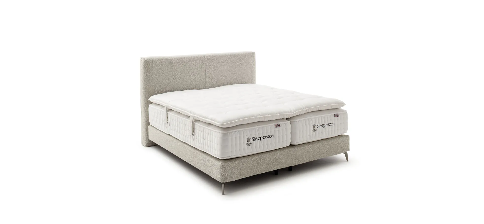  Boxspringbett Contur 4600 - Liegefläche  ca.180x200 cm, Boucle, Beige 131527