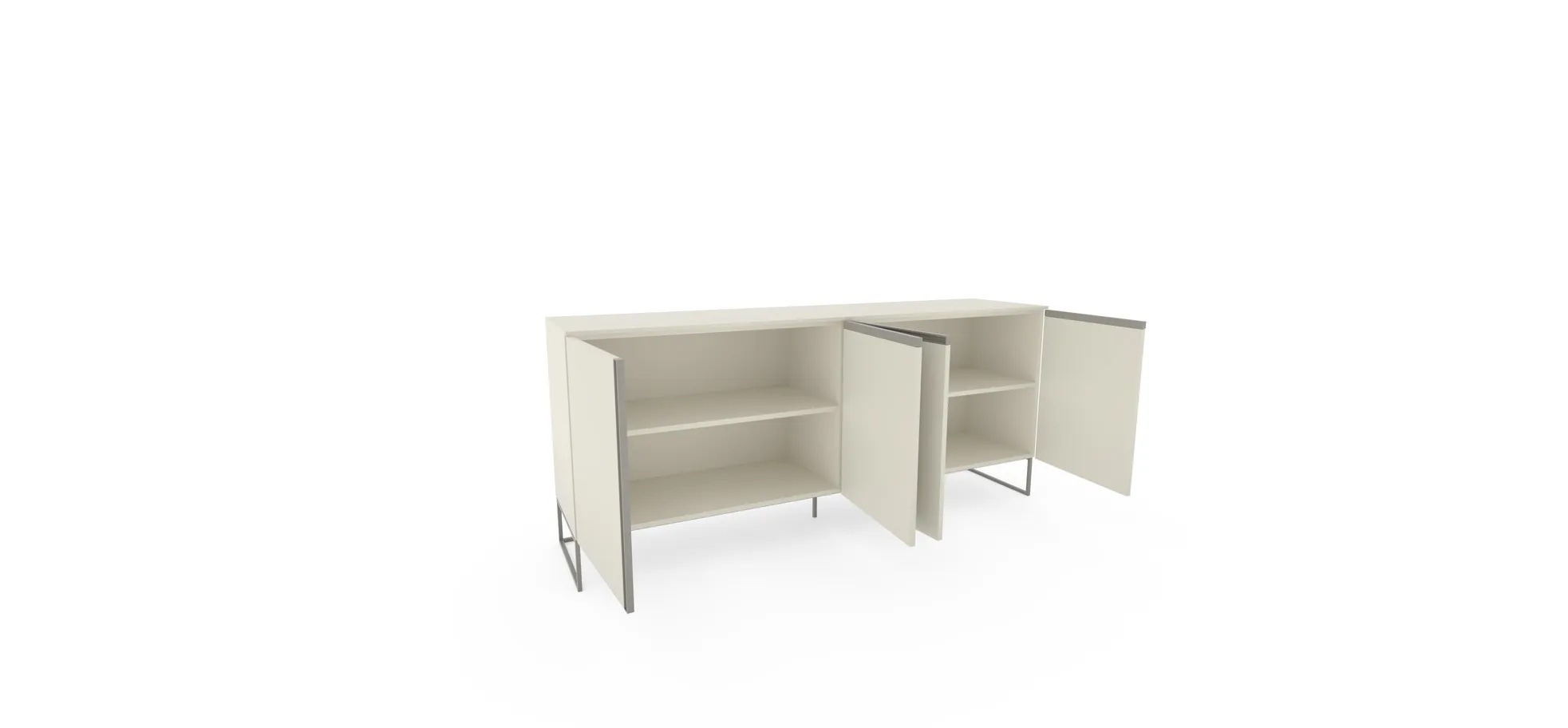 Sideboard Venzone - BHT ca. 216x95x52 cm, Lack, Hellgrau