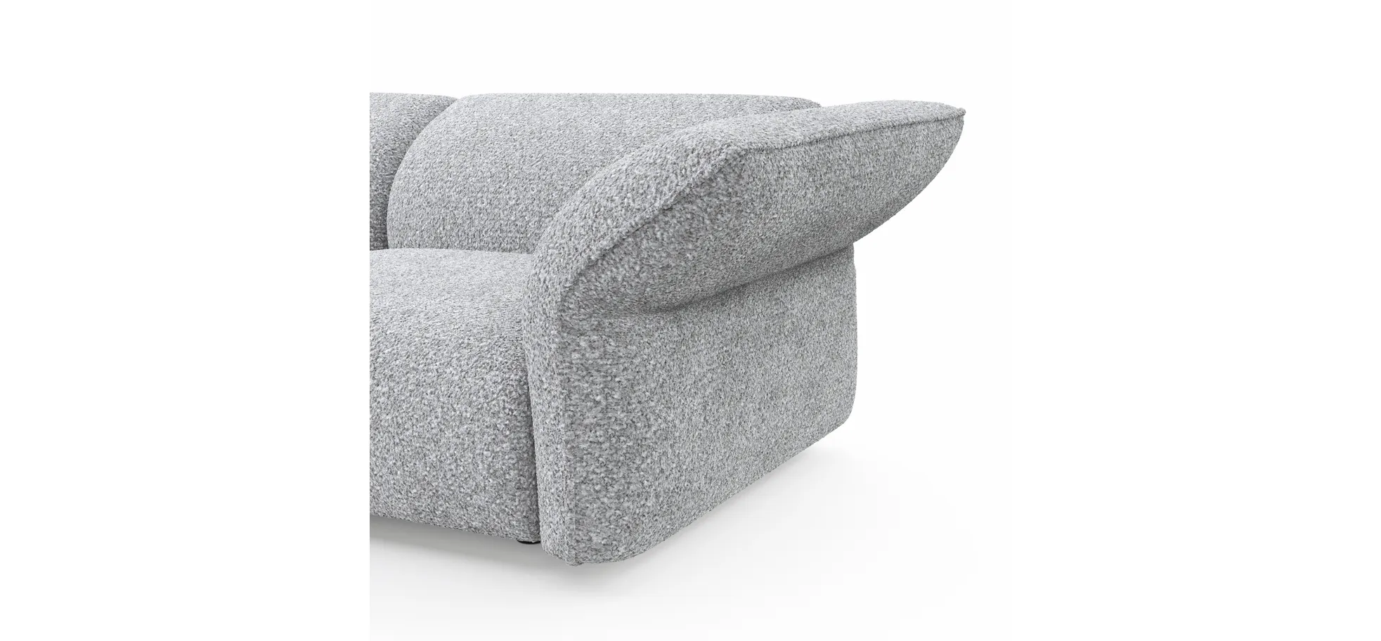 Trapezsofa Motone - Ecke links mit 2-Sitzer, Stoff, Hellgrau