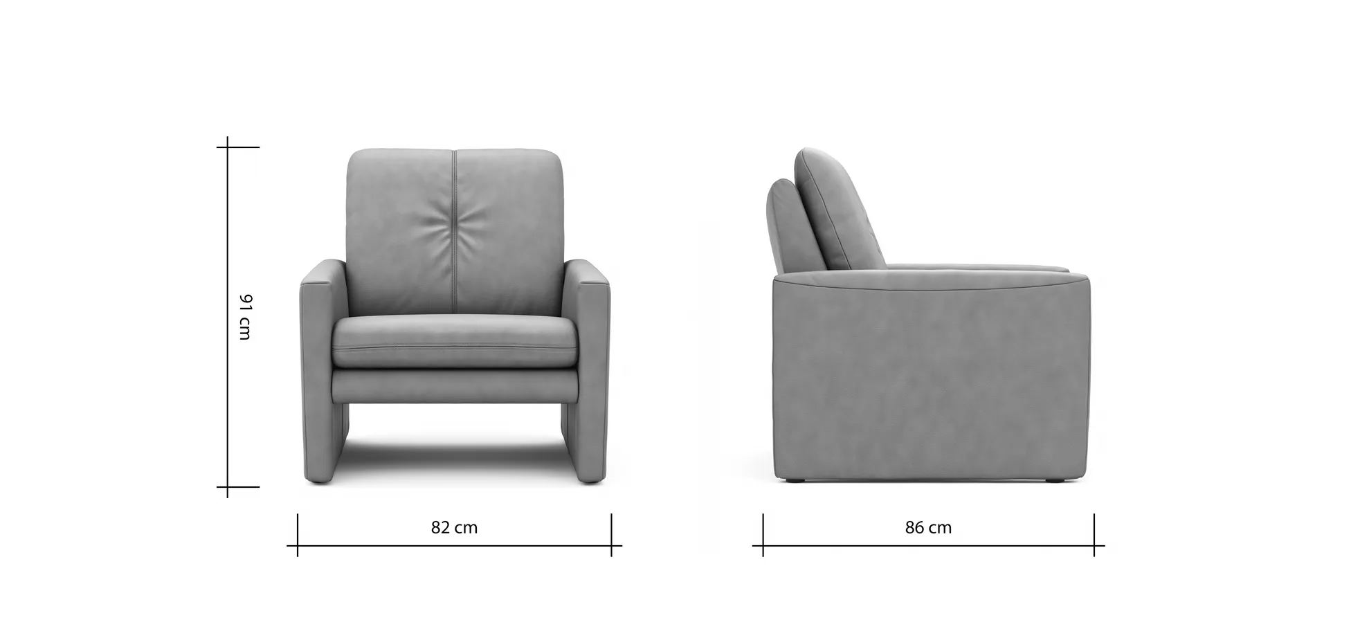 Sessel Tenero - inkl. Relaxfunktion, Stoff, Grau