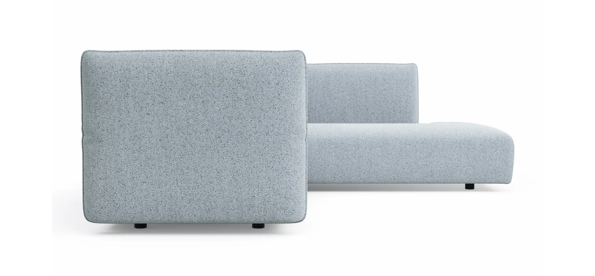 Ecksofa Motone - 2,5-Sitzer mit Ecke rechts, Stoff, Hellblau