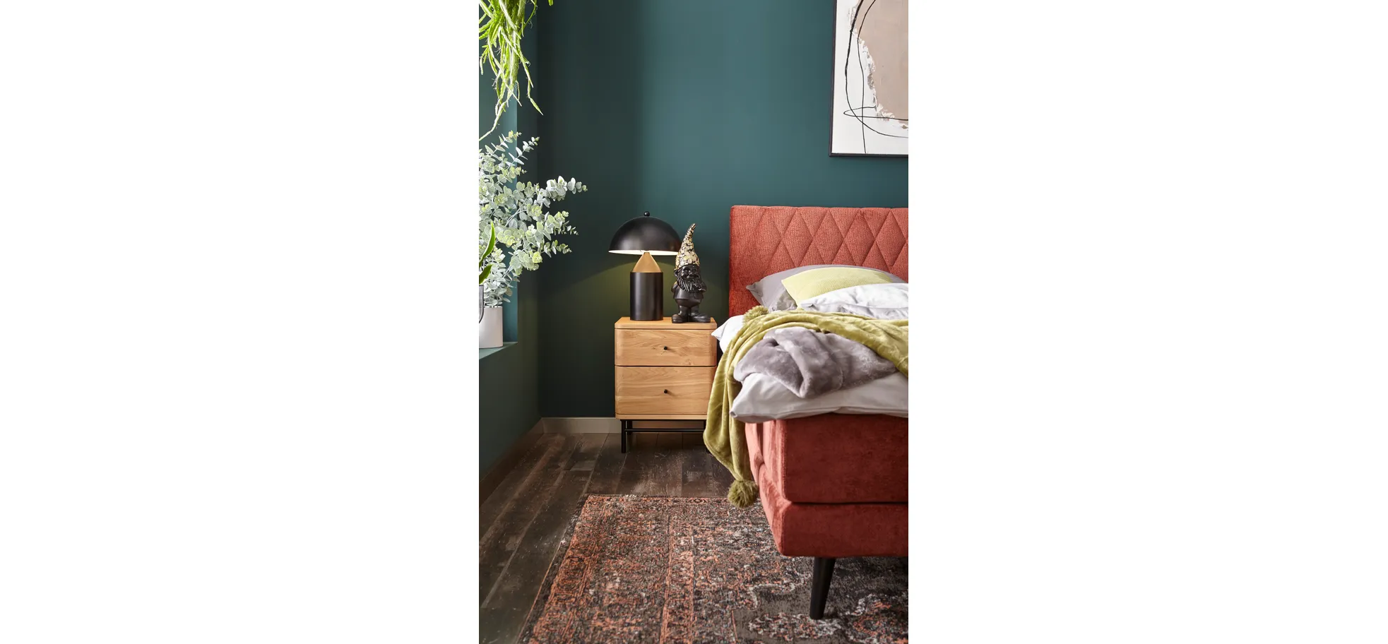 Boxspringbett Valencia - Liegefläche ca. 180x200 cm, Stoff, Kupfer