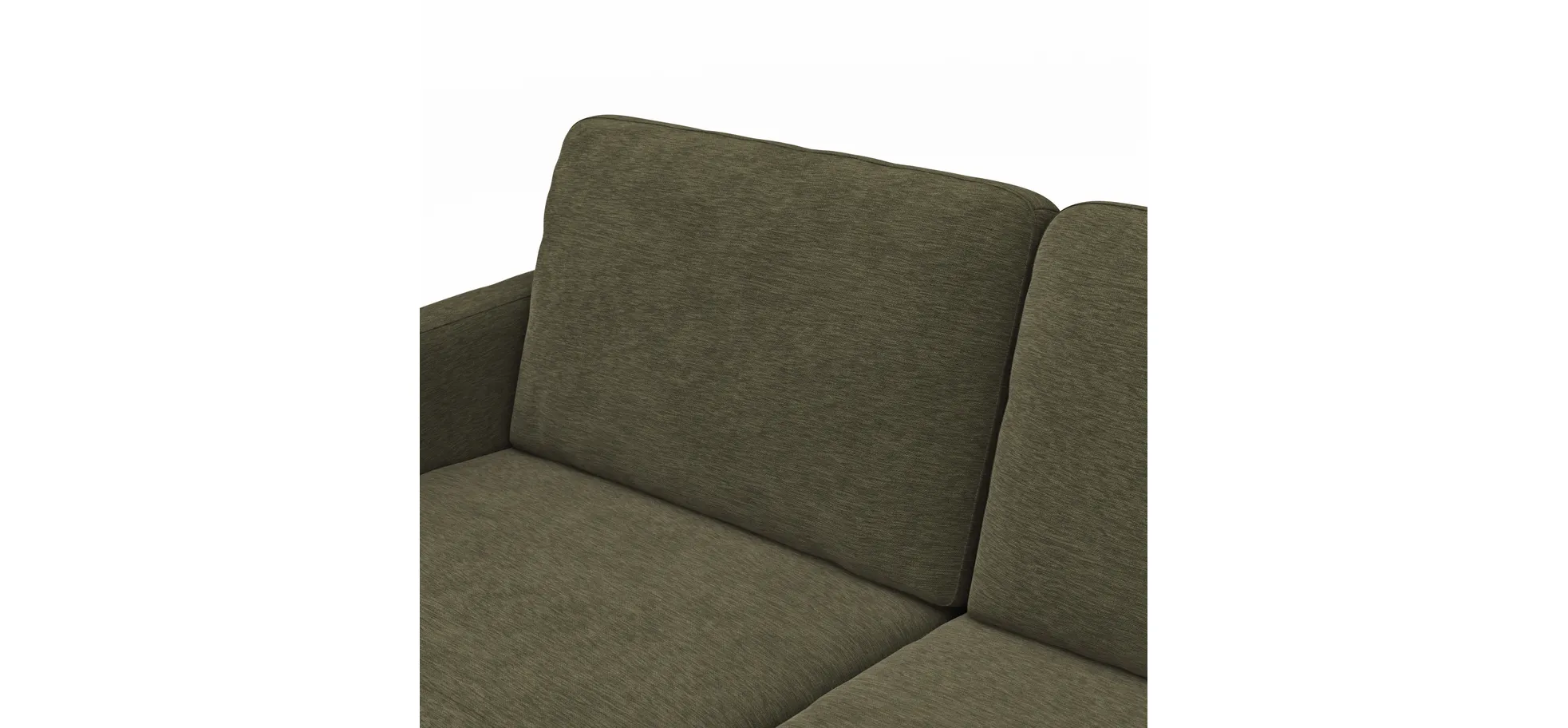 Wohnlandschaft Enna - Longchair links, 2,5-Sitzer, Ecke rechts, Stoff, Olive